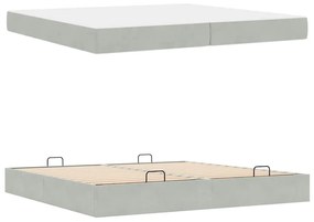 Ágykeret Világosszürke 200 x 200 cm Bársony