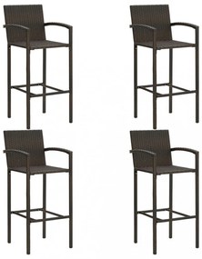 5 részes barna polyrattan kerti bárszett