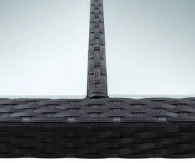 fekete polyrattan kültéri étkezőasztal 200 x 150 x 74 cm