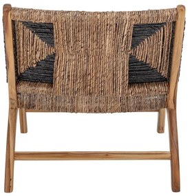 Fekete-barna fotel szövött résszel Grant - Bloomingville