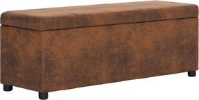 vidaXL barna művelúr pad tárolórekesszel 116 cm