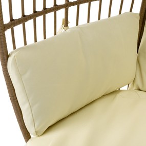 Rattan fotel, természetes/fekete/bézs, KARMEN