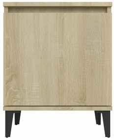 sonoma tölgy színű éjjeliszekrények fém lábbal 40 x 30 x 50 cm