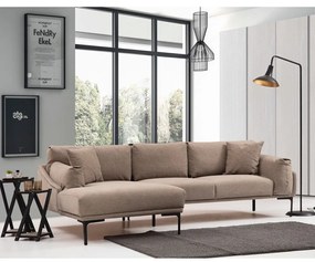 Leo bézs sarokkanapé, bal oldali - Artie