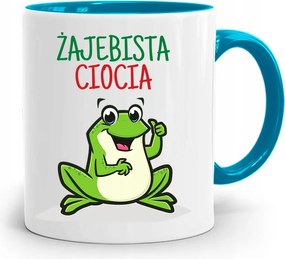 Kék Bögre Ajándék Nagynéninek Békás Nagynéni nyomott mintával