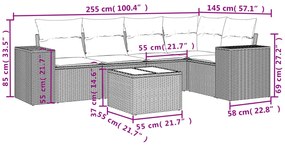 6 részes barna polyrattan kerti ülőgarnitúra párnával