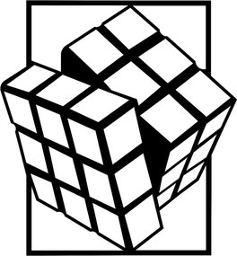Rubik's fém fali dekoráció, 64×69 cm