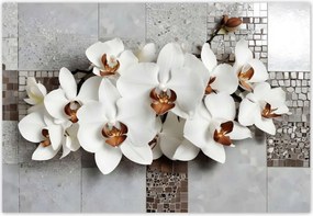 Fotótapéták 152x104 Fehér orchideák és mozaik