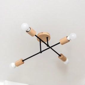 Felületre szerelt mennyezeti csillár CAMBRIDGE 4xE27/15W/230V fenyő