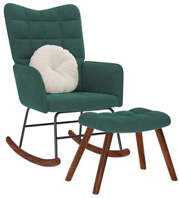 sötétzöld bársony hintaszék ülőkével