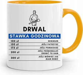 Favágó Bögre Sárga Születésnapi Ajándék fényképes nyomtatással