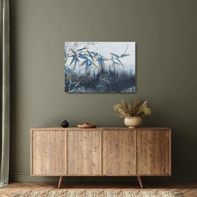 Kép - bambusz a falon (üvegen) (70x50 cm)
