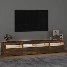 füstös tölgy színű TV-szekrény LED-világítással 210x35x40 cm