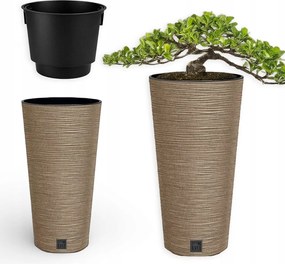 Kerti Kaspó Magas Slim 25X48 CM Eco Wood Terasz Betéttel