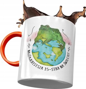 Narancssárga Bögre Születésnapra 15 15. 15. Nyomtatott Fotóval