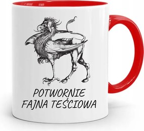 Piros Anyós Bögre Szörnyen Vagány Anyós Nyomtatott Fotóval