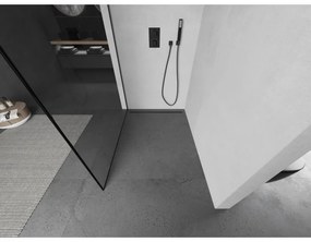 Mexen Kioto, Walk-In zuhany paraván 110 x 200 cm, 8 mm átlátszó üveg fekete mintás, grafit profil, 800-110-101-66-70