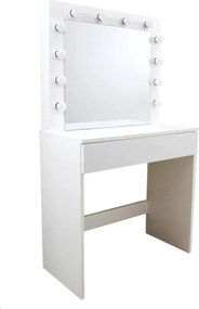 Fehér fésülködőasztal világítással 80 x 40 x 140 cm