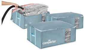 Vákuumos műanyag ruhatároló doboz szett 3 db-os 65x45x27 cm Blue Edition – Compactor