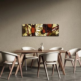 Virágok képe (órával) (90x30 cm)