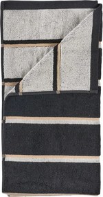 Fekete-világosszürke pamut törölköző 50x100 cm Sauna – Zone