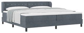 Boxspring Ágy Matraccal Sötétszürke 200x200 cm Velvet