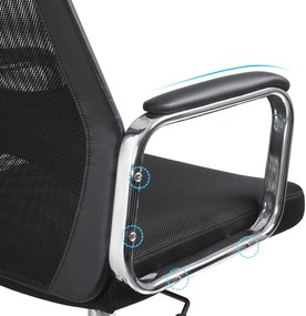 SONGMICS irodai szék, ergonomikus számítógékszék, fejtámlával és deréktámasszal, magasságállítható, fekete