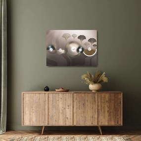 Kép - Aranybarna absztrakció (üvegen) (70x50 cm)