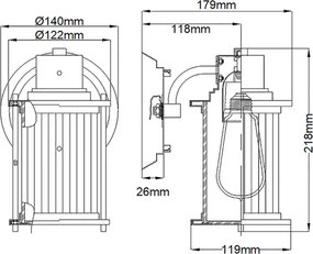 Quoizel Riggs QZ-RIGGS1-BATH-WS Fali lámpa 1x40W/E14 IP44