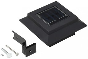 6 db négyszögletes fekete kültéri napelemes LED lámpa, 12 cm