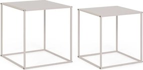 Bézs fém dohányzóasztal szett 2 db-os 38x38 cm Alrik – Yes Everyday