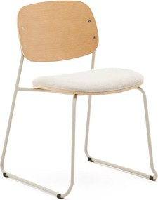 Bézs-natúr színű fém rakásolható étkezőszék Meli – Kave Home