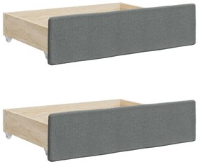 sötétszürke kihúzható szövet heverő fiókokkal 90 x 200 cm