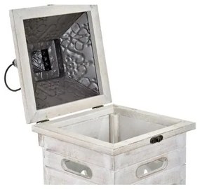 Antikolt szürkés fa nagy lámpás 2 db szett 66 cm magas