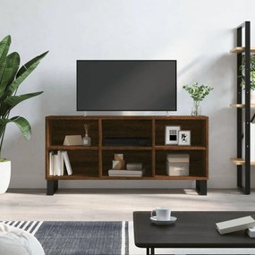 Barna tölgyszínű szerelt fa TV-szekrény 103,5x30x50 cm