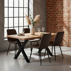 AVENBERG LIVE EDGE Étkezőgarnitúra 4 szék + asztal 140cm