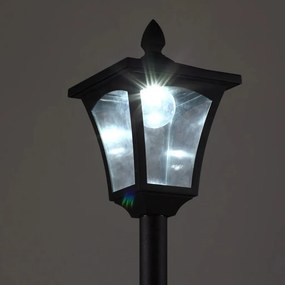 Outsunny LED napelemes kerti lámpa, rozsdamentes acél állólámpa, 160 cm magas, fekete