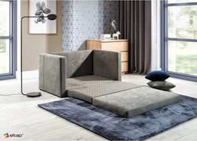 Szürke zsenília kinyitható kanapé 132 cm Neva – ELTAP