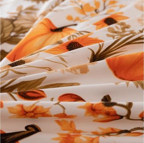 Mikroszálas ágynemű FLOWERS AND PUMPKINS narancssárga Ágyneműhuzat mérete: 70 x 90 cm | 140 x 220 cm