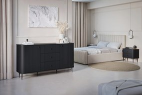 Vesper éjjeliszekrény készlet 56 cm - fekete / fekete lábak