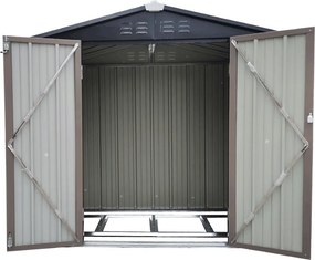Pléh kerti szerszámos ház, barna/antracit, 2x1,3 m, RADOL