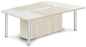 TopOffice Premium tárgyalóasztal III 240 x 162,5 cm, világos akác / fehér