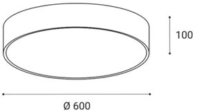 LED2 - MONO LED mennyezeti lámpa 60W 230V 3000/4000K fekete