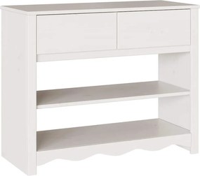 vidaXL Konzolasztal Drammen Fehér 89,5 x 37 x 73 cm Tömör fenyőfa