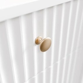 Kozmatikai asztal LED tükörrel 5 fiókkal fehér/arany