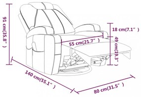 antracitszürke műbőr masszázshintaszék