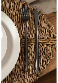 Fekete rozsdamentes acél evőeszköz készlet 16 db-os Modern retro – Premier Housewares