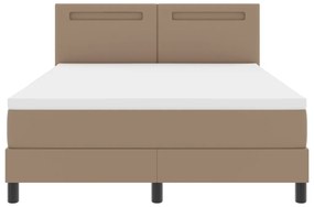 Boxspring ágy matraccal - Cappuccino, 140x190 cm, műbőr