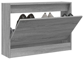 szürke sonoma színű szerelt fa cipőszekrény 80 x 21 x 57 cm