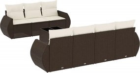 vidaXL 8 részes barna polyrattan kerti ülőgarnitúra párnákkal